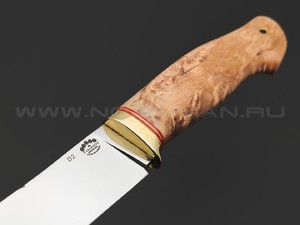Товарищество Завьялова нож Скинер-Б сталь D2, рукоять Карельская береза, латунь