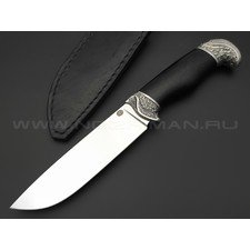 Эхо нож Сезон Охоты сталь Булат, рукоять Черное дерево, бронза, белый металл