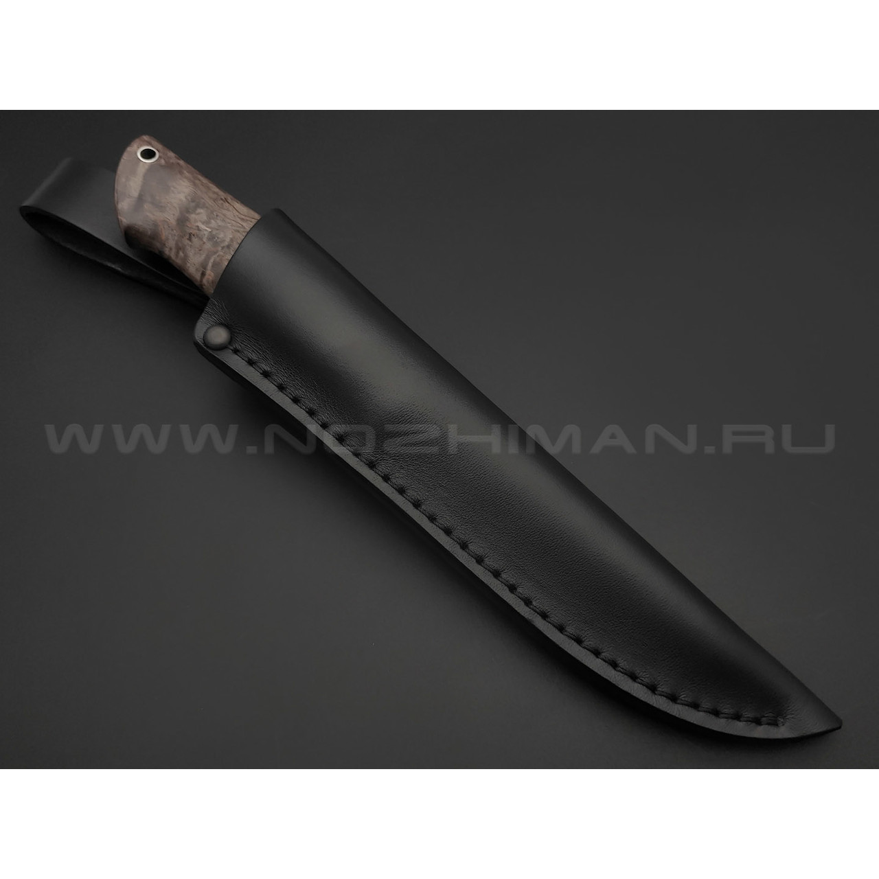 Кузница Ковчег нож Скаут сталь VG-10, рукоять Стаб. карельская береза коричневая, мельхиор