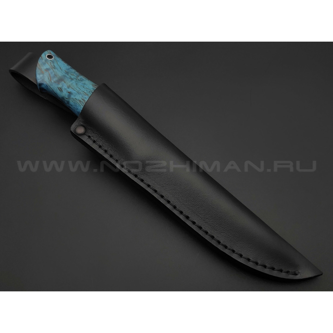 Кузница Ковчег нож Скаут сталь VG-10, рукоять Стаб. карельская береза синяя, мельхиор