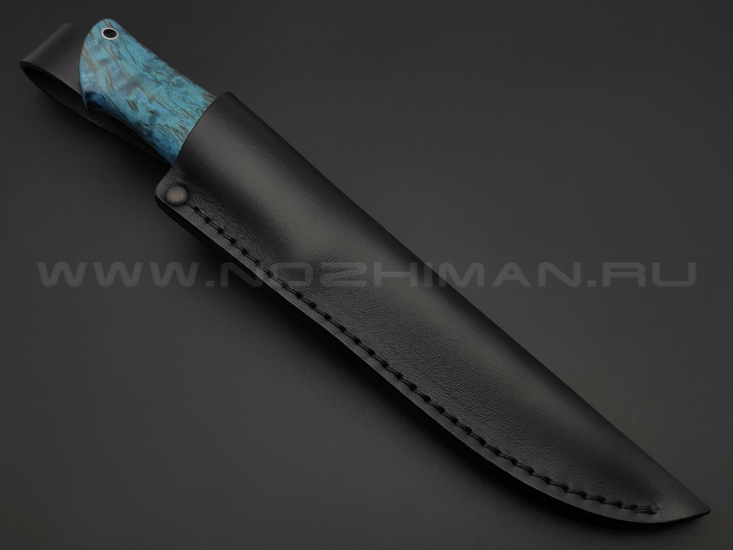 Кузница Ковчег нож Скаут сталь VG-10, рукоять Стаб. карельская береза синяя, мельхиор