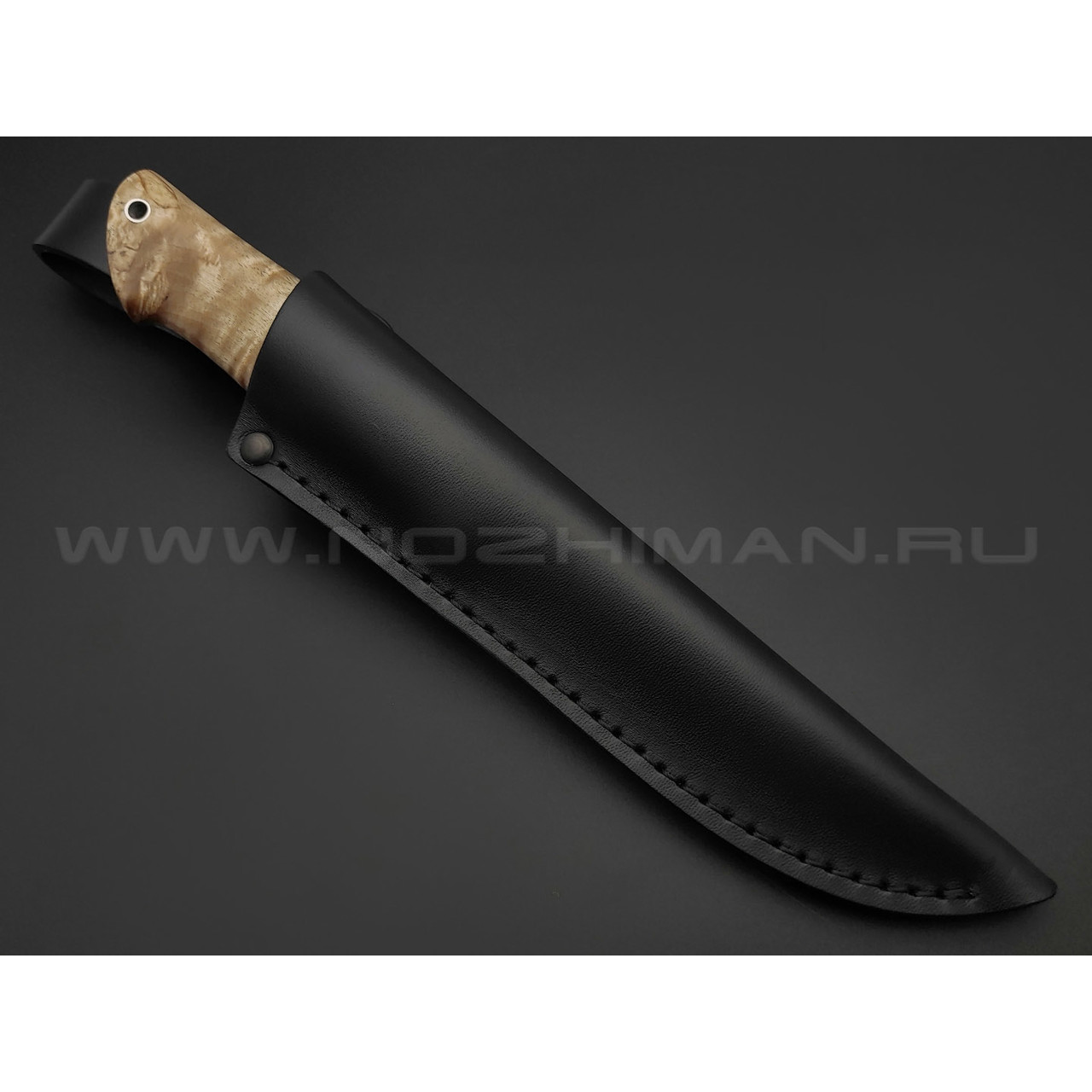 Кузница Ковчег нож Скаут сталь VG-10, рукоять Стаб. карельская береза, мельхиор