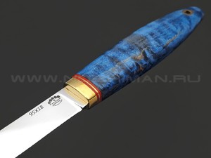 Товарищество Завьялова нож Маус сталь 95Х18, рукоять Стаб. дерево синее, латунь