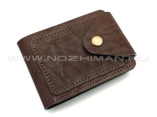 Кошелек с клапаном, 4 карты, 1 карман, натуральная кожа NK0184 коричневый