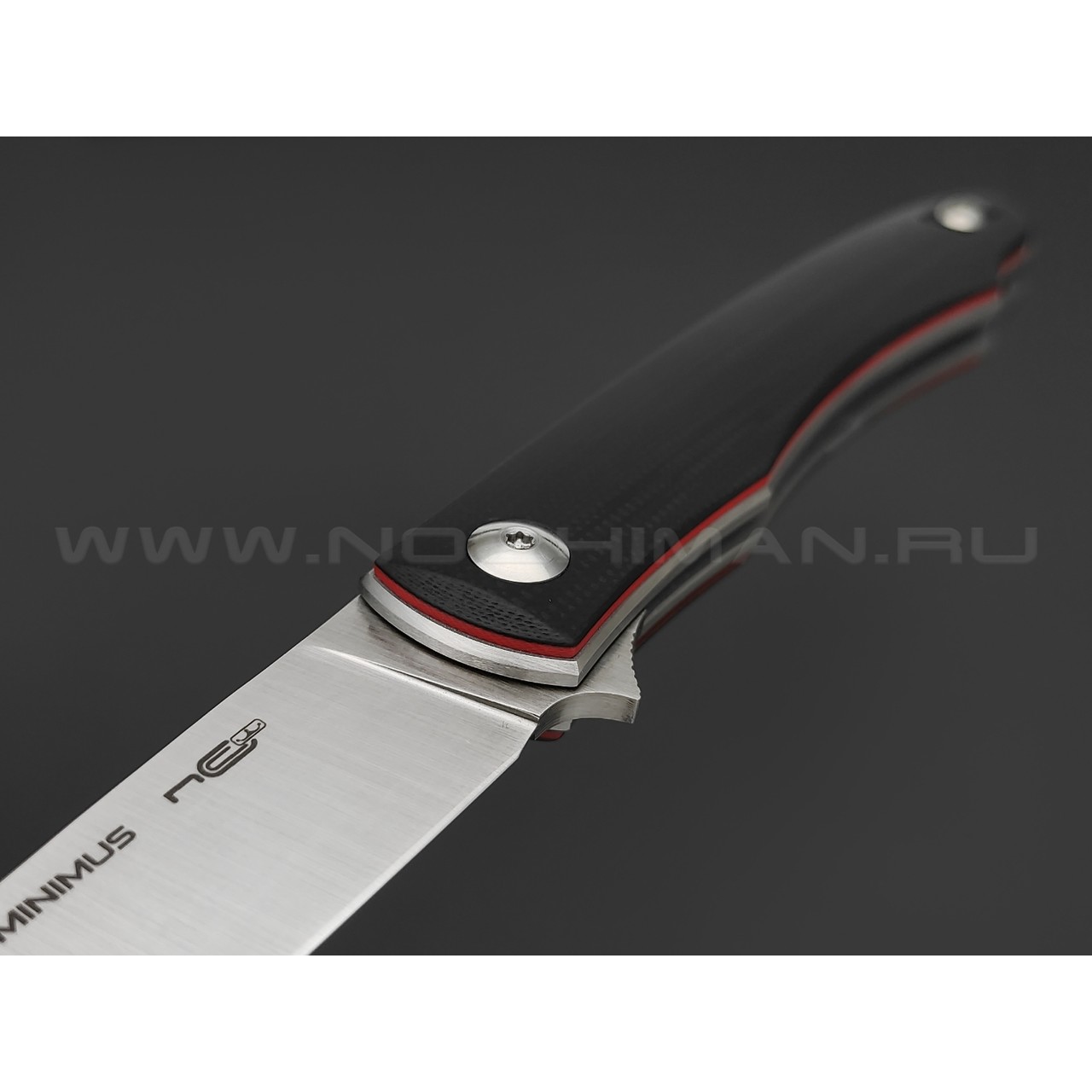 N.C.Custom нож Minimus сталь Aus-10 satin, рукоять G10 Black & Red