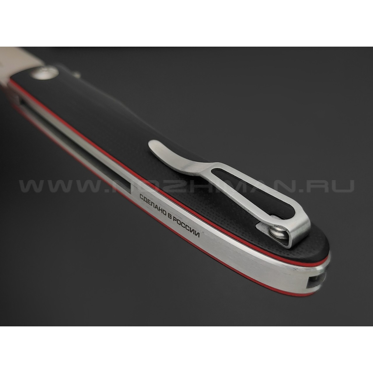 N.C.Custom нож Minimus сталь Aus-10 satin, рукоять G10 Black & Red