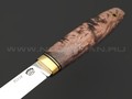 Товарищество Завьялова нож Маус сталь 95Х18, рукоять Стаб. дерево коричневое, латунь