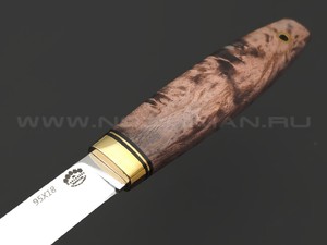 Товарищество Завьялова нож Маус сталь 95Х18, рукоять Стаб. дерево коричневое, латунь
