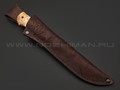 Товарищество Завьялова нож Атаман сталь N690, рукоять Карельская береза, латунь
