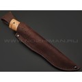 Товарищество Завьялова нож Аврора сталь 9ХС, рукоять Карельская береза, латунь Товарищество Завьялова нож Аврора сталь 9ХС, рукоять Карельская береза, латунь