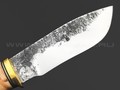 Товарищество Завьялова нож Аврора сталь 9ХС, рукоять Карельская береза, латунь
