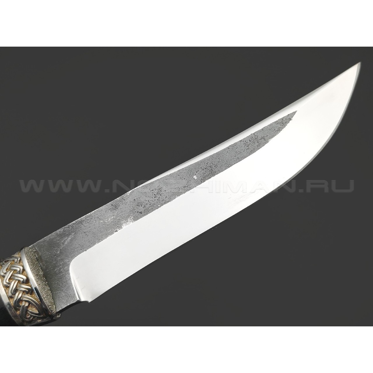 Товарищество Завьялова нож Султан сталь 95Х18, рукоять Граб, мельхиор