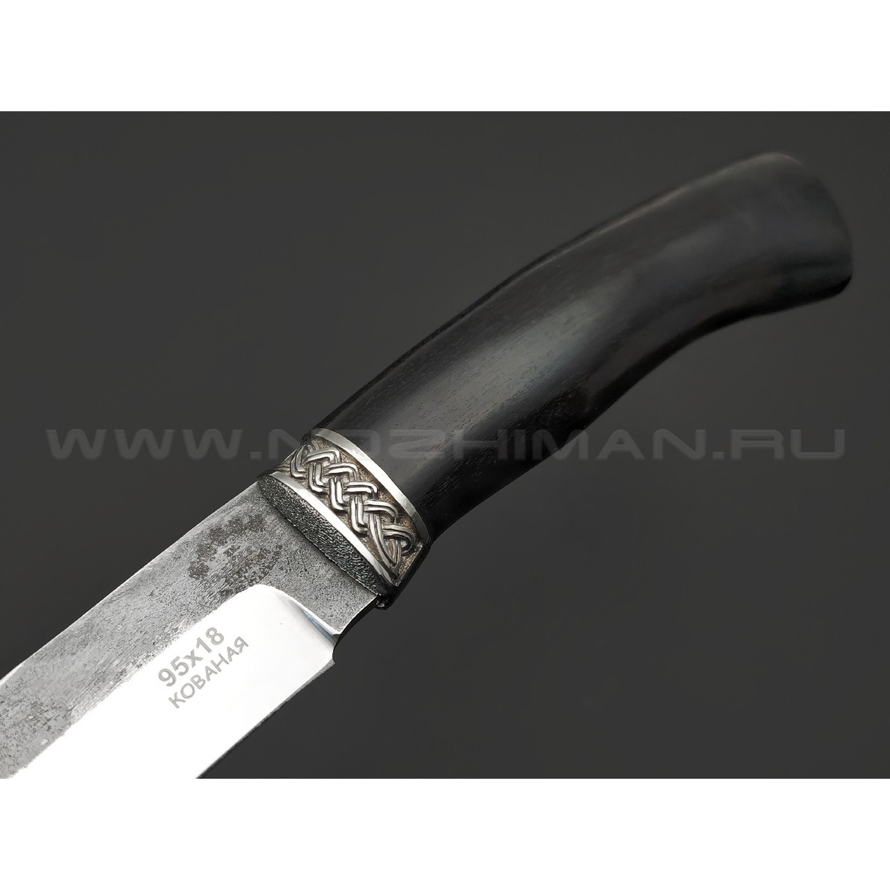 Товарищество Завьялова нож Султан сталь 95Х18, рукоять Граб, мельхиор