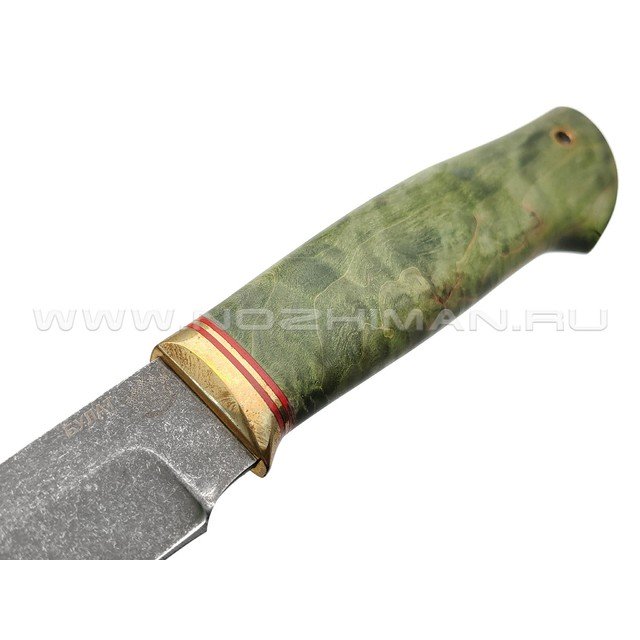 Товарищество Завьялова нож Атаман сталь Булат, рукоять Стабилизированное дерево, латунь