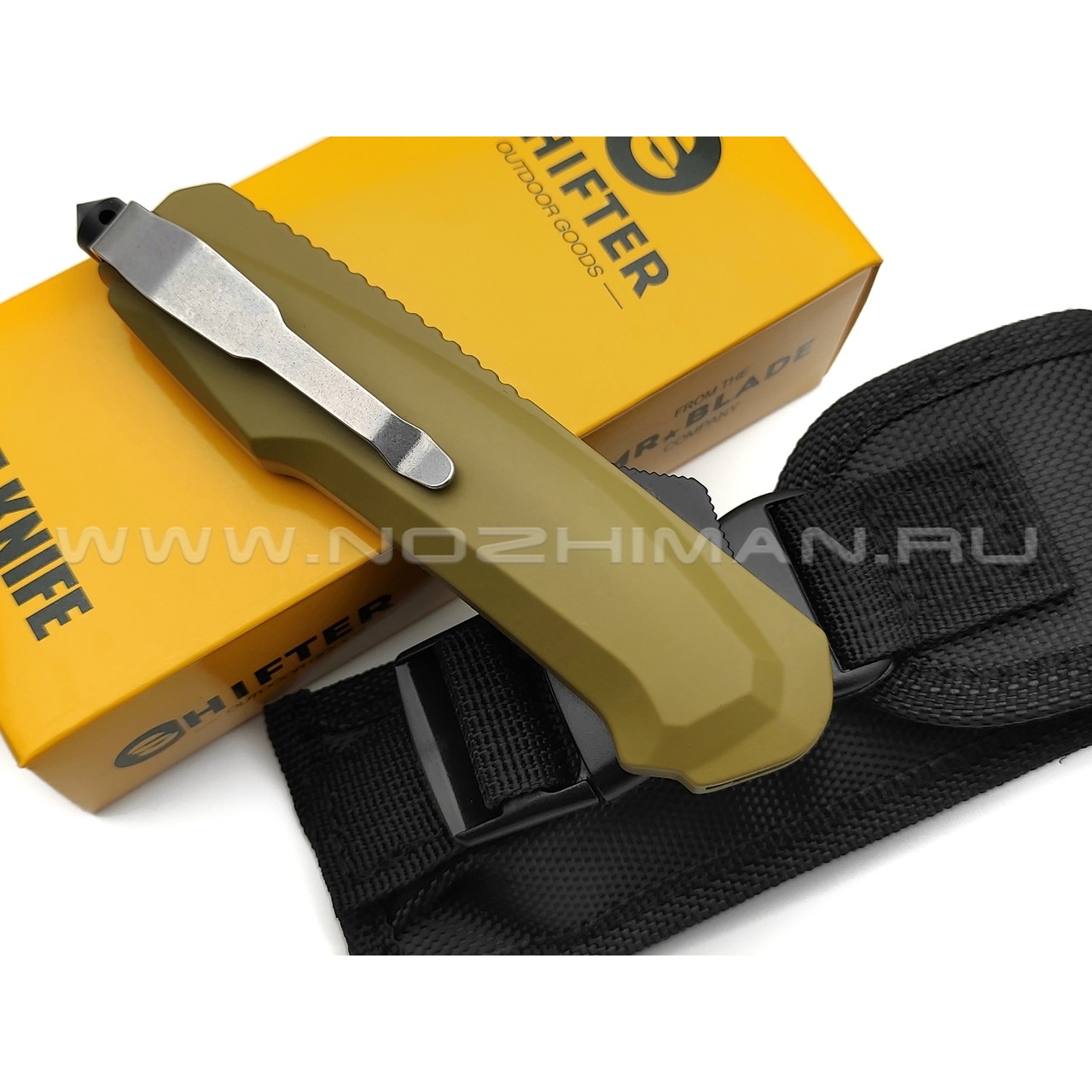 Shifter нож Rover сталь 9Cr14MoV stonewash, рукоять Zinc Alloy Tan