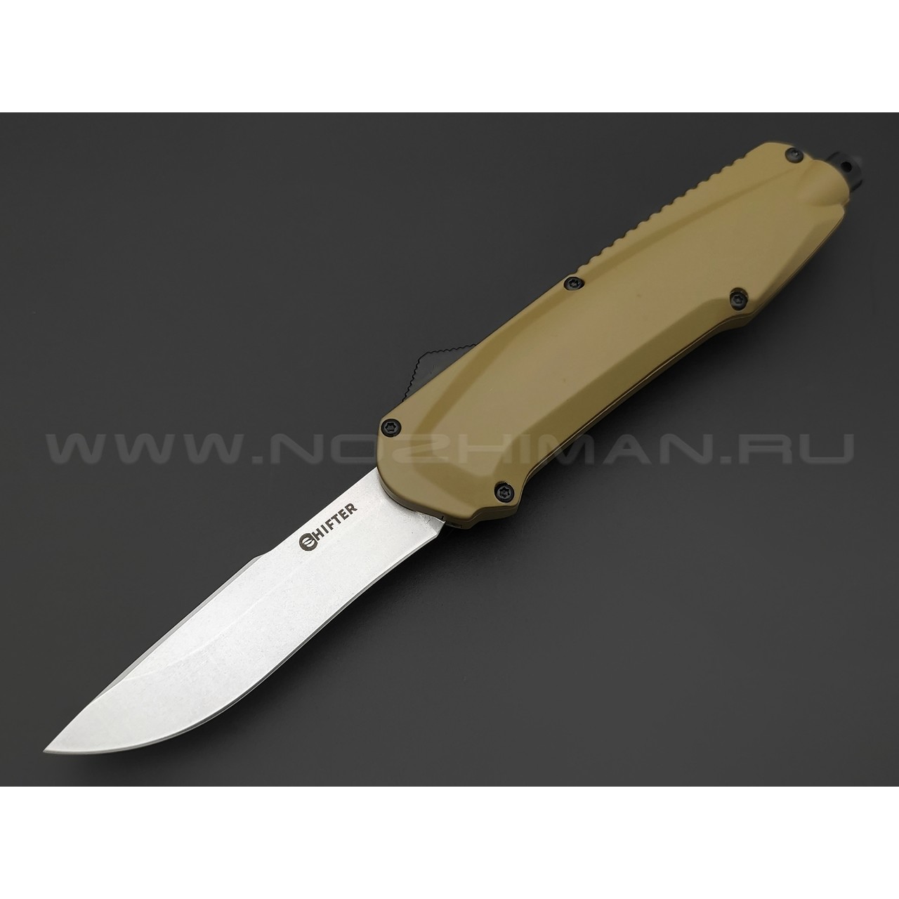 Shifter нож Rover сталь 9Cr14MoV stonewash, рукоять Zinc Alloy Tan