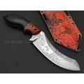Волчий Век нож Кондрат 12 Custom сталь N690 WA худ. травление, рукоять G10 black & red, пины карбон Волчий Век нож Кондрат 12 Custom сталь N690 WA худ. травление, рукоять G10 black & red, пины карбон