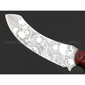 Волчий Век нож Кондрат 12 Custom сталь N690 WA худ. травление, рукоять G10 black & red, пины карбон Волчий Век нож Кондрат 12 Custom сталь N690 WA худ. травление, рукоять G10 black & red, пины карбон