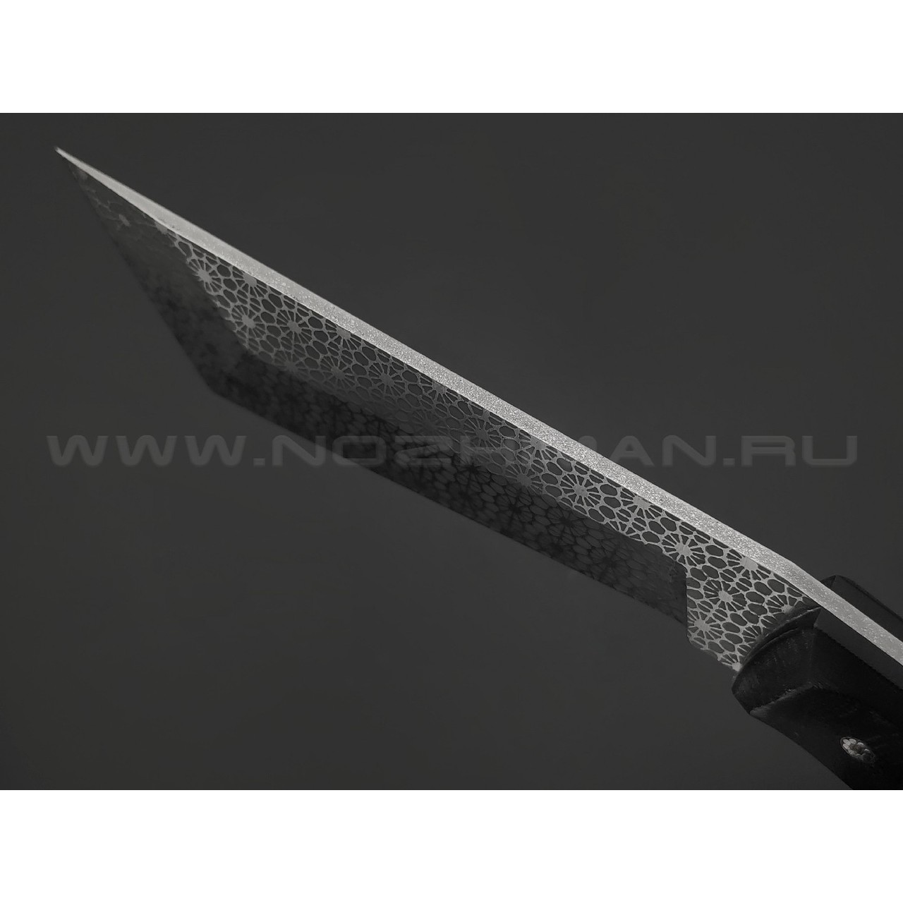 Волчий Век нож НДК 11 сталь Niolox WA худ. травление, рукоять G10 black, мозаичные пины