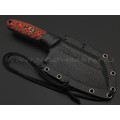 Волчий Век нож Бугай Custom сталь 95Х18 WA худ. травление, рукоять G10 black & red, пин WA, пины карбон