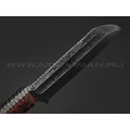 Волчий Век нож Бугай Custom сталь 95Х18 WA худ. травление, рукоять G10 black & red, пин WA, пины карбон