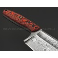 Волчий Век нож Бугай Custom сталь 95Х18 WA худ. травление, рукоять G10 black & red, пин WA, пины карбон