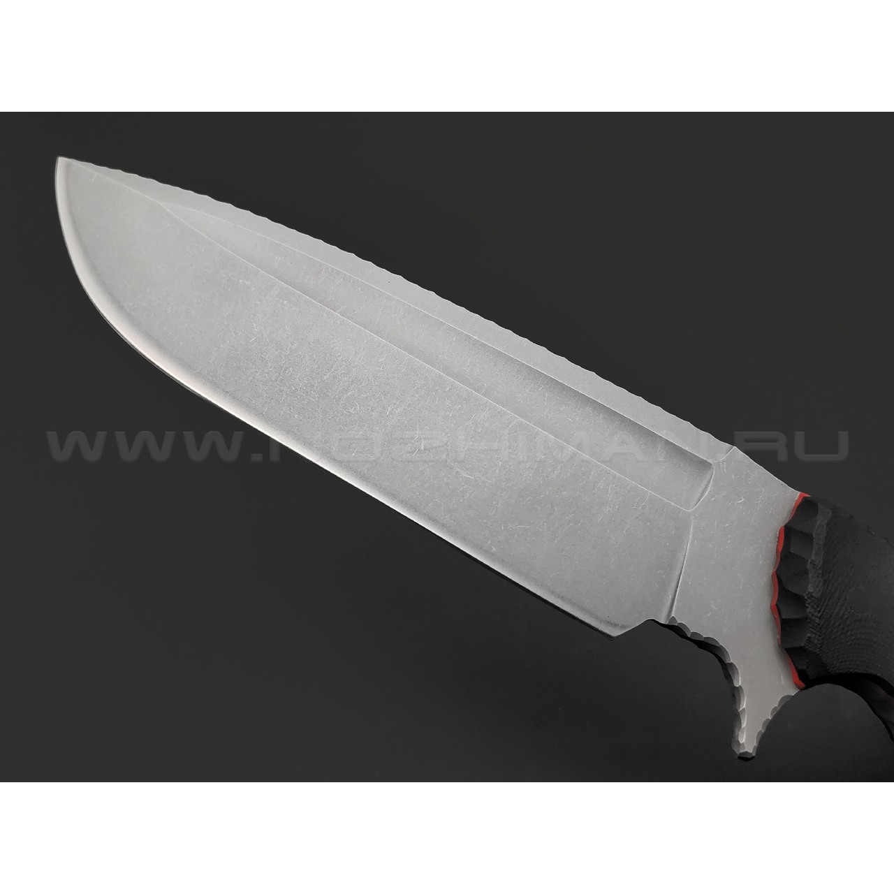 Волчий Век нож Команданте Big Tactical Edition сталь 95Х18 WA стоунвош, рукоять G10 black & red, пины карбон