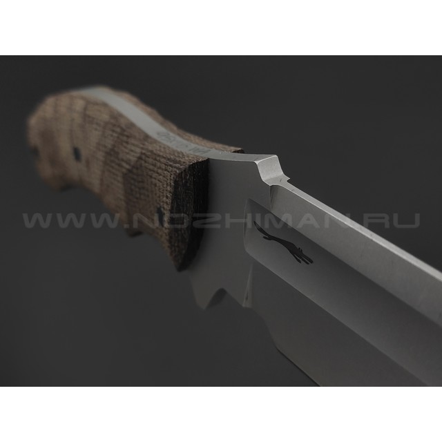 Волчий Век нож Команданте сталь 95Х18 WA стоунвош, рукоять Micarta, пины карбон