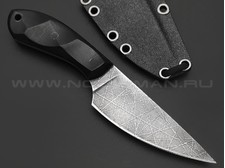 Волчий Век нож МасичЬка Custom сталь N690 WA травление Хаотик, рукоять G10 black, пины карбон