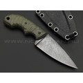 Волчий Век нож Оса Custom сталь N690 WA травление Хаотик, рукоять G10 olive, пины карбон