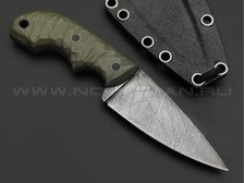 Волчий Век нож Оса Custom сталь N690 WA травление Хаотик, рукоять G10 olive, пины карбон