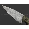 Волчий Век нож Оса Custom сталь N690 WA травление Хаотик, рукоять G10 olive, пины карбон