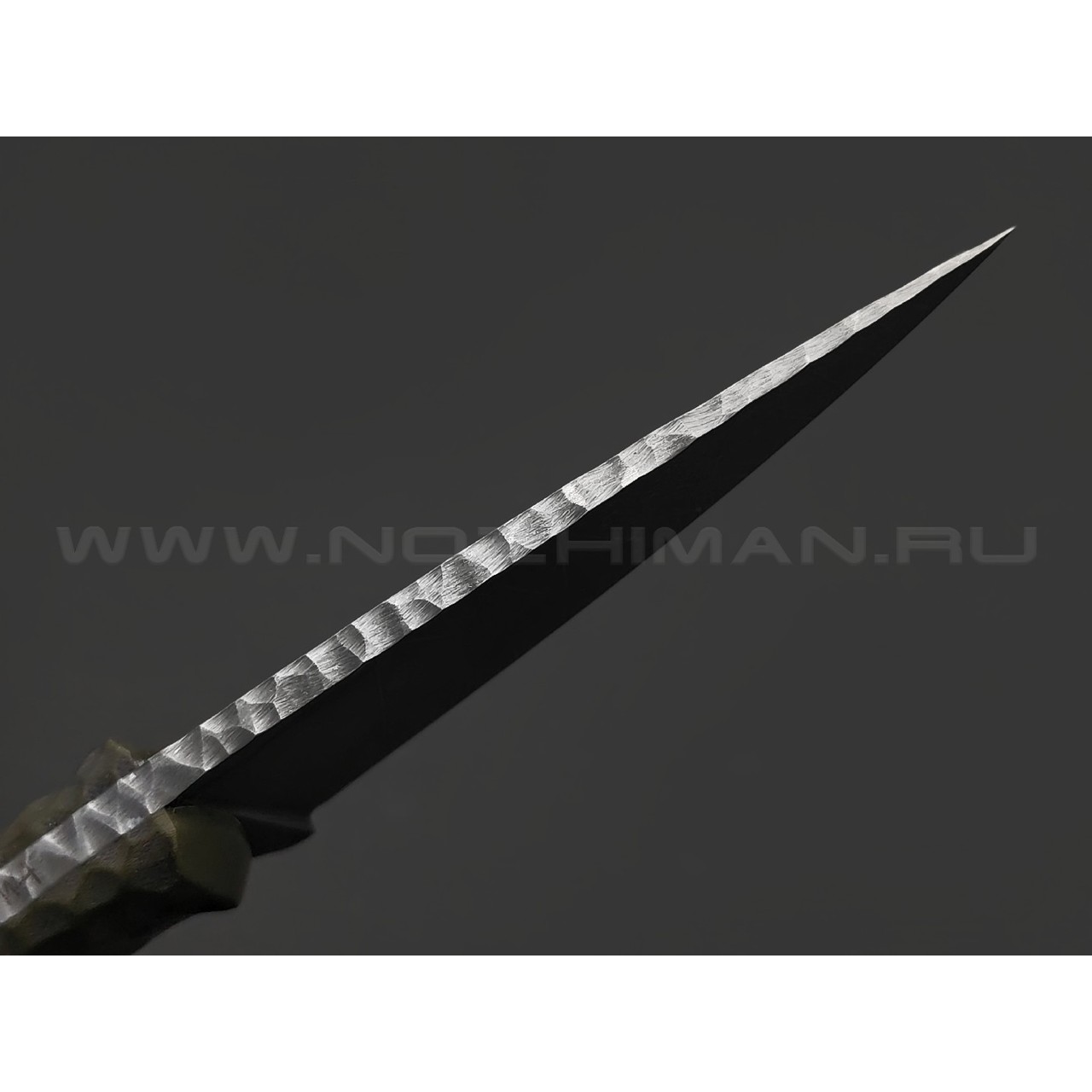 Волчий Век нож Оса Custom сталь N690 WA травление Хаотик, рукоять G10 olive, пины карбон
