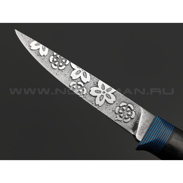 Волчий Век нож Сечень Custom сталь N690 WA худ. травление, рукоять Micarta, G10