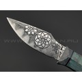 Волчий Век нож Custom EDC сталь PGK WA худ. травление, рукоять карельская берёза, Silver Twill