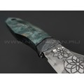 Волчий Век нож Custom EDC сталь PGK WA худ. травление, рукоять карельская берёза, Silver Twill