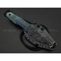 Волчий Век нож Custom EDC сталь PGK WA худ. травление, рукоять карельская берёза, Silver Twill
