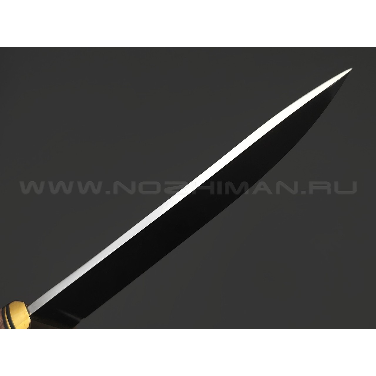 Товарищество Завьялова нож Скинер-Б сталь K340, рукоять Стаб. дерево коричневое, латунь