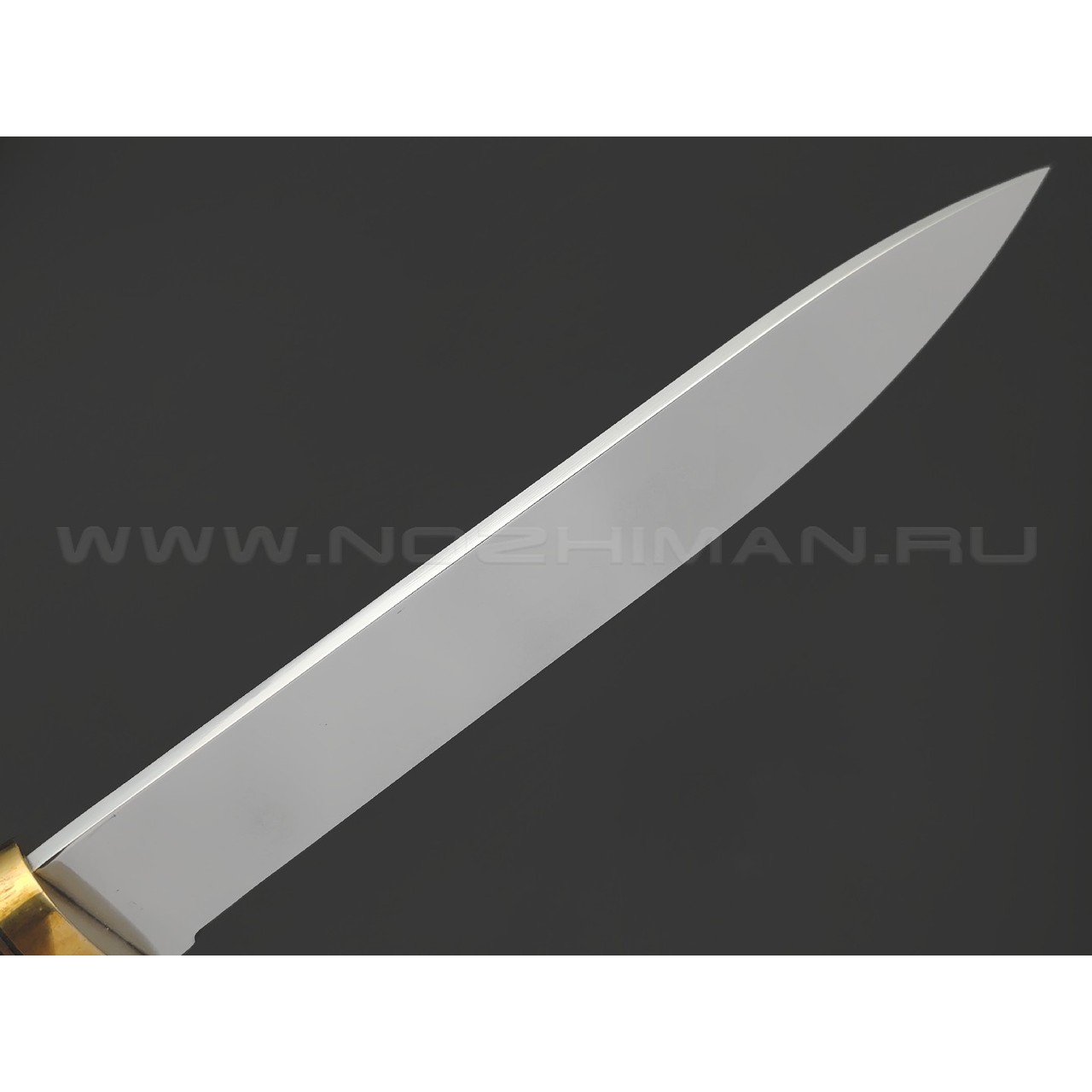 Товарищество Завьялова нож Лесник сталь N690, рукоять Венге, латунь, черные проставки