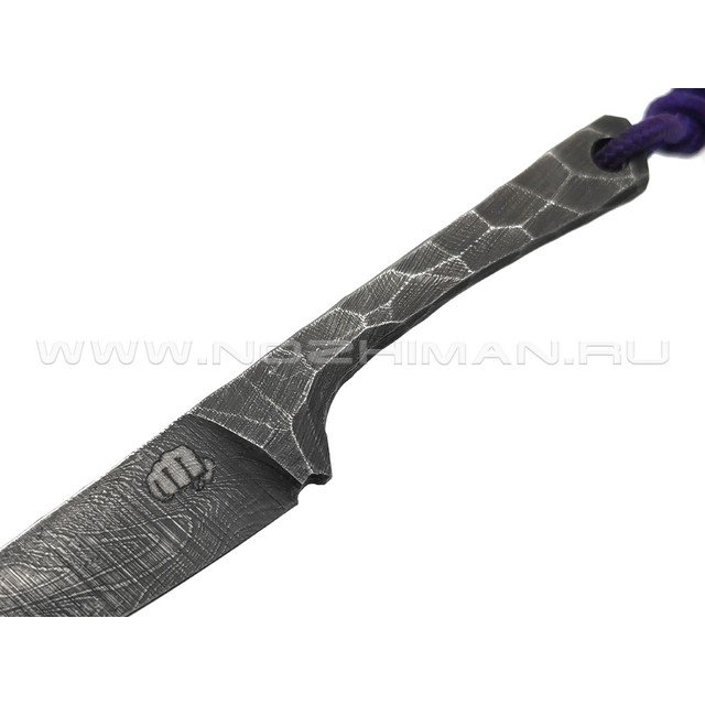 Андрей Кулаков нож KUL056 сталь Дамаск, рукоять Сталь, темляк Purple