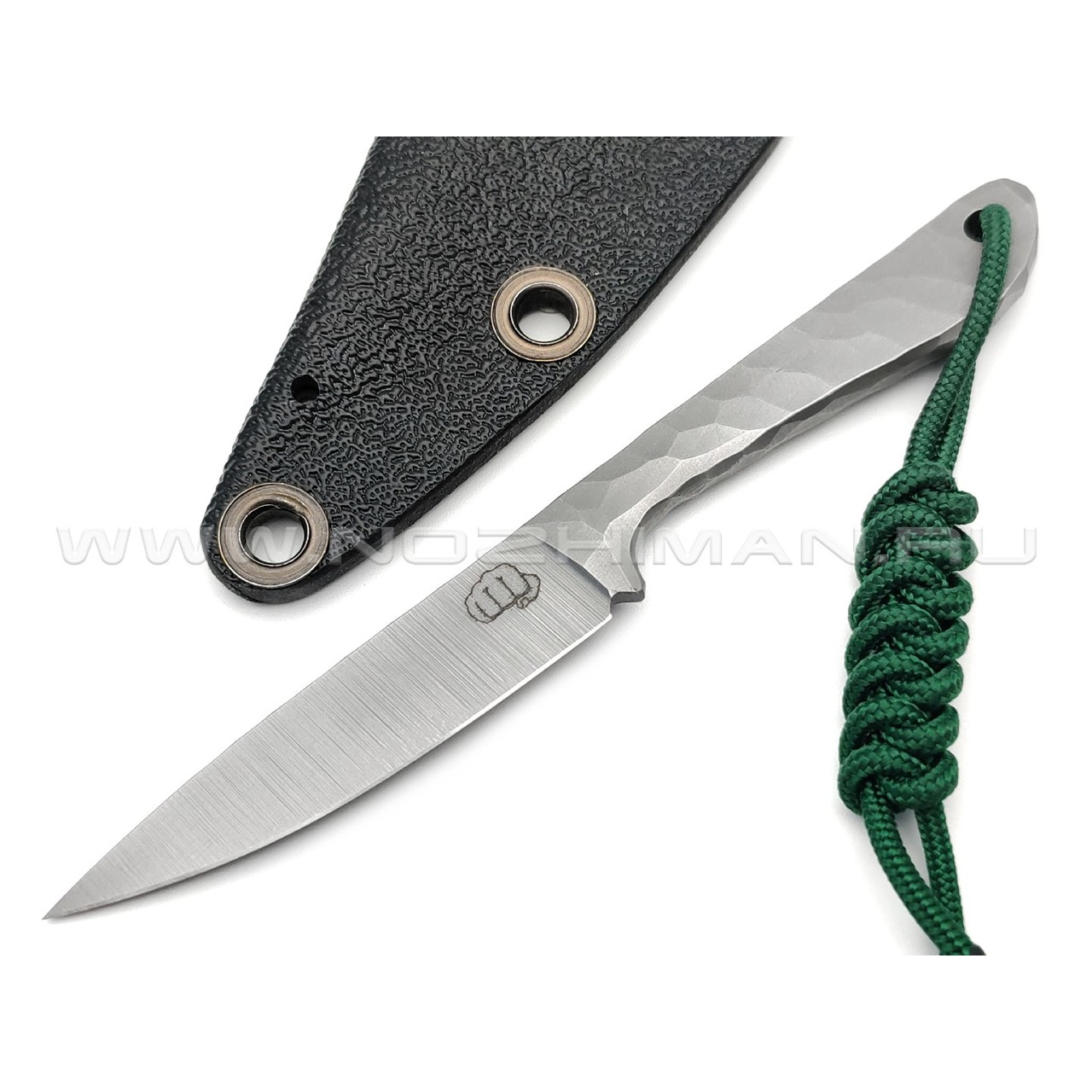 Андрей Кулаков нож KUL052 сталь K110, рукоять Сталь, темляк Green