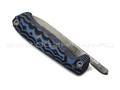 Андрей Кулаков малый фрикционный нож KUL081 сталь 95Х18, рукоять G10 laminate black & blue