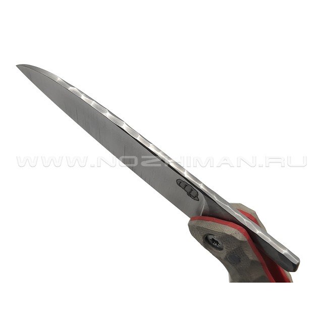 Андрей Кулаков малый фрикционный нож KUL075 сталь 95Х18, рукоять G10 tan & red