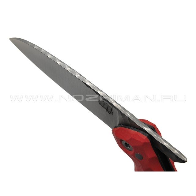 Андрей Кулаков малый фрикционный нож KUL069 сталь 95Х18, рукоять G10 red & black