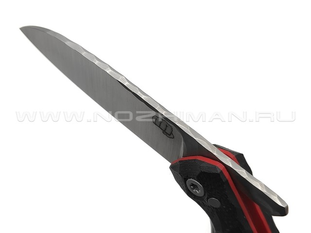 Андрей Кулаков малый фрикционный нож KUL070 сталь 95Х18, рукоять G10 black & red
