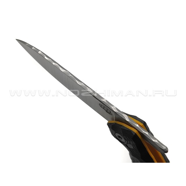 Андрей Кулаков малый фрикционный нож KUL071 сталь 95Х18, рукоять G10 black & yellow