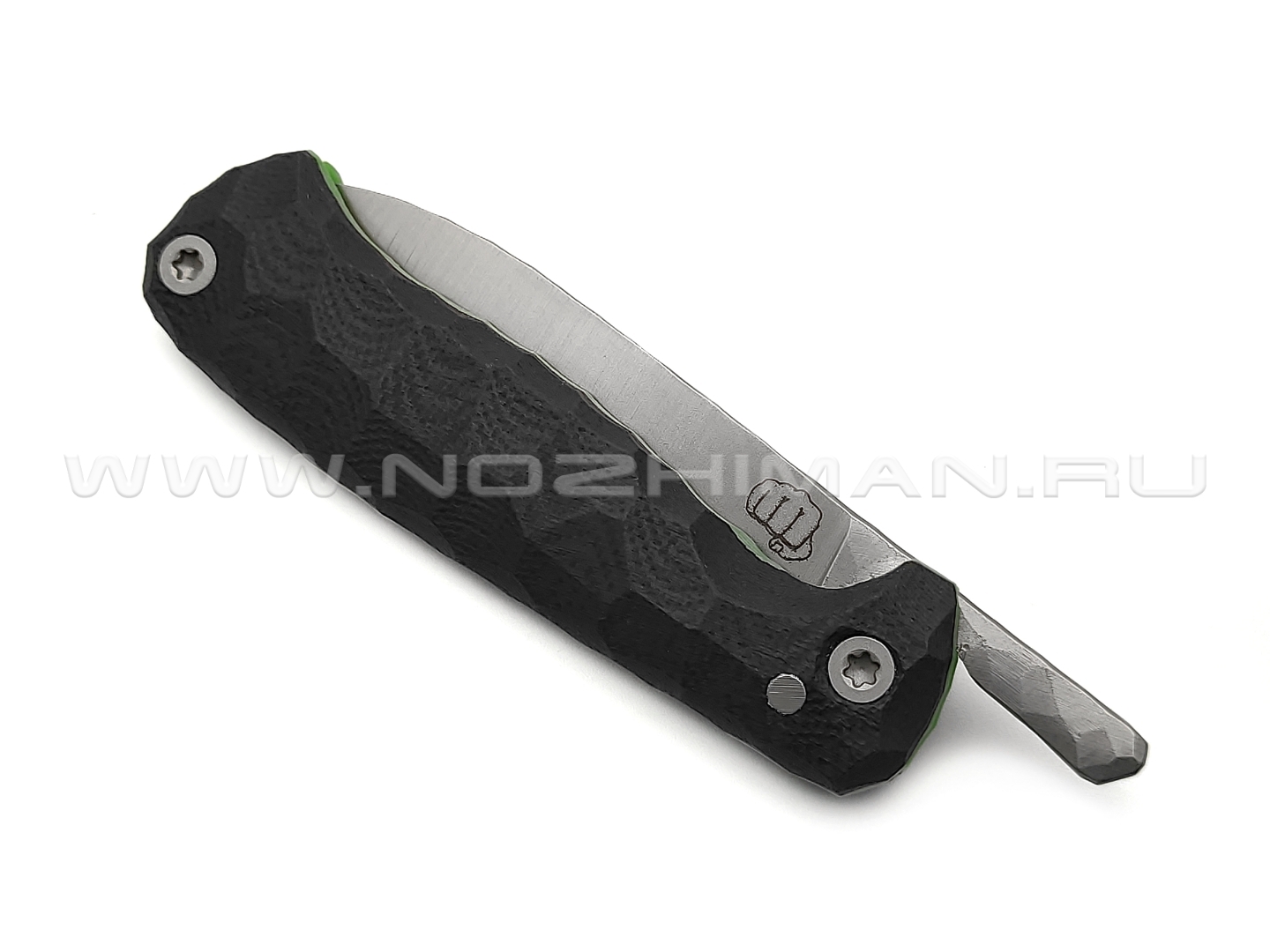 Андрей Кулаков малый фрикционный нож KUL073 сталь 95Х18, рукоять G10 black & green