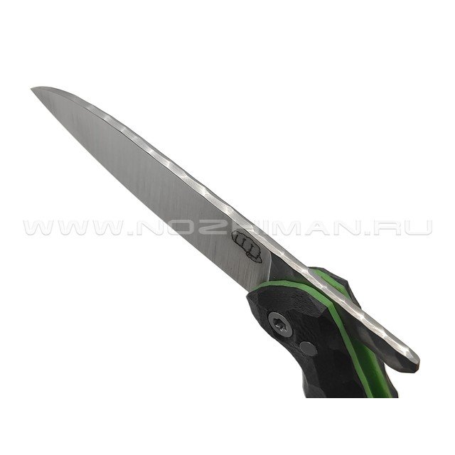 Андрей Кулаков малый фрикционный нож KUL073 сталь 95Х18, рукоять G10 black & green
