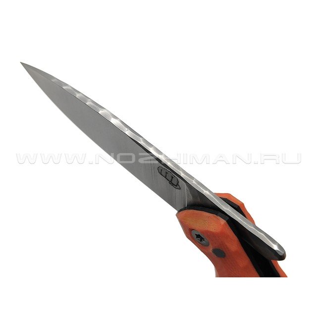 Андрей Кулаков малый фрикционный нож KUL065 сталь 95Х18, рукоять G10 orange