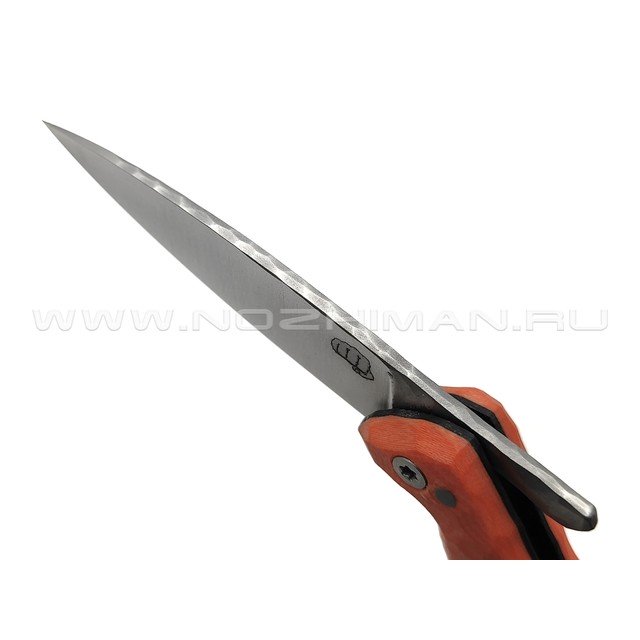 Андрей Кулаков малый фрикционный нож KUL064 сталь 95Х18, рукоять G10 orange